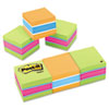 Mini Cubes, 2 x 2, Assorted Ultra Colors, 3 400-Sheet Pads/Pack