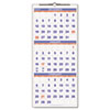 Recycled Three-Month Reference Wall Calendar, 12