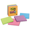 Post-it® Notes Super Sticky Super Sticky Notes, 4 x 4, Lined, 5 Electric Glow Colors, 6 90-Sheet Pads/Pack