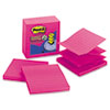 Post-it® Pop-up Notes Super Sticky Pop-Up Refills, 4 x 4, Lined, Fuchsia, 5 90-Sheet Pads/Pack