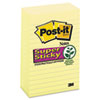 Post-it® Notes Super Sticky Super Sticky Notes, 4 x 6, Lined, Canary Yellow, 5 90-Sheet Pads/Pack