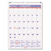 AT-A-GLANCE® Recycled Monthly Wall Calendar, Blue and Red, 8