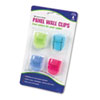 Advantus® Fabric Panel Wall Clips, Standard Size, Assorted Cool Colors, 4/Pack