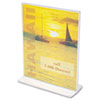 deflect-o® Stand-Up Double-Sided Sign Holder, Plastic, 8 1/2 x 11, Clear