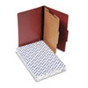 Pendaflex® Pressboard Classification Folders, Legal, Four-Section, Red, 10/Box