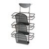 Fellowes® Perf-Ect Partition Additions Three-Pocket Organizer, 12 1/2 x 21 3/8, Black