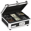 Vaultz® Plastic & Steel Cash Box w/Tumbler Lock, Black & Chrome
