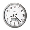 Howard Miller® Chronicle Wall Clock with LCD Inset, 14in, Gray