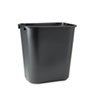Rubbermaid® Commercial Deskside Plastic Wastebasket, Rectangular, 7 gal, Black
