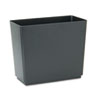 Rubbermaid® Commercial Designer 2 Wastebasket, Rectangular, Plastic, 6 1/2 gal, Black