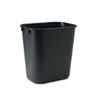 Rubbermaid® Commercial Deskside Plastic Wastebasket, Rectangular, 3 1/2 gal, Black