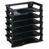 Rubbermaid® Regeneration Letter Tray, Six Tier, Plastic, Black