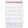 AT-A-GLANCE® Recycled Monthly Wall Calendar, Blue and Red, 20