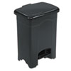Safco® Step-On Receptacle, Rectangular, Plastic, 4 gal, Black