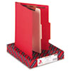 Smead® Top Tab Classification Folder, One Divider, Four-Section, Red, 10/Box