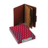 Smead® Pressboard Folders with Two Pocket Dividers, Legal, Six-Section, Red, 10/Box