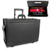 STEBCO Wheeled Catalog Case, Leather-Trimmed Tufide, 21-3/4 x 15-1/2 x 9-3/4, Black