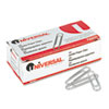 Universal® Smooth Paper Clips, Wire, Jumbo, Silver, 100/Box, 10 Boxes/Pack
