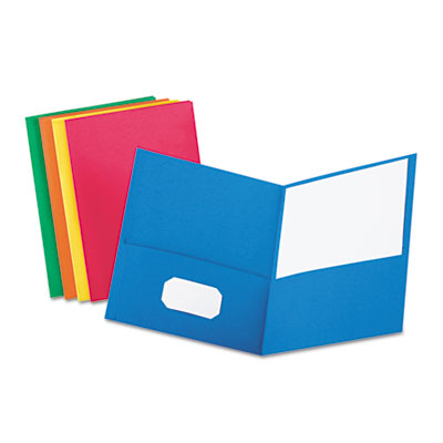 Assorted Colors - New Oxford Two-Pocket Folders 25 per Box Letter Size 57513 