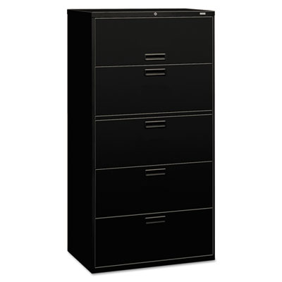 Hon 585lp Hon 500 Series Five Drawer Lateral File 36w X 18d X 64 25h Black