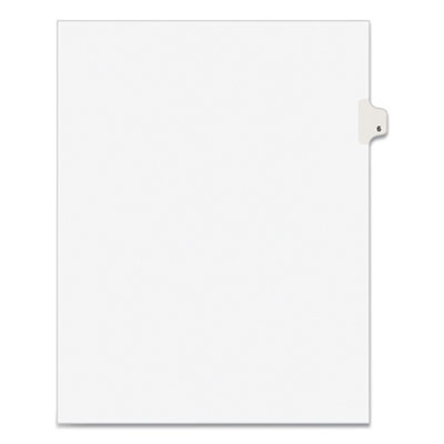 Avery Legal Exhibit Tab Dividers 25/Pack 11916 White Letter Tab Title: 6 