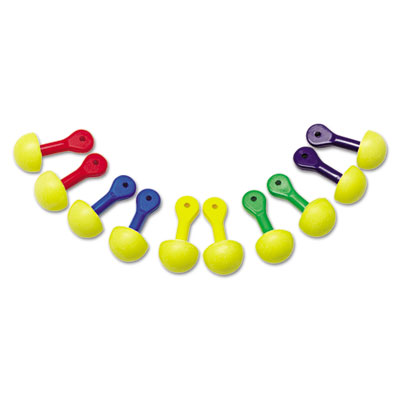 E?a?r express asst colored-grip pod plugs, cordless, 25nrr, yw/asst, 100 pairs, sold as 100 each