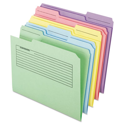 Printed notes folders, 1/3 cut top tab, letter, assorted, 30/pack, sold as 1 package