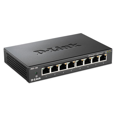 8-port gigabit ethernet switch, unmanaged, sold as 1 each