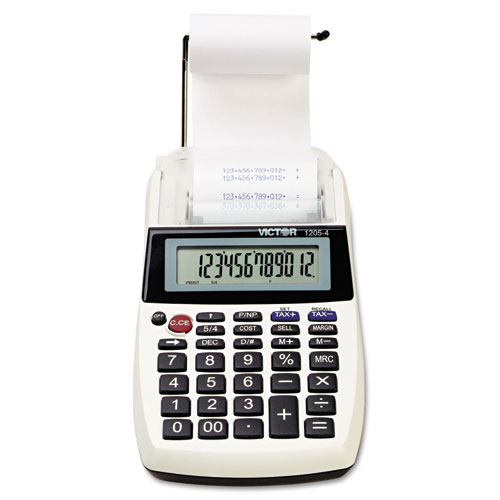 1205-4 Palm/Desktop One-Color Printing Calculator, 12-Digit LCD, Black