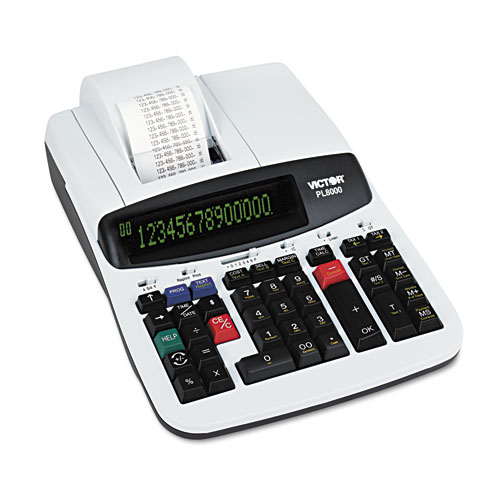 PL8000 1-Color Prompt Logic Printing Calculator, 14-Digit Dot Matrix, Black