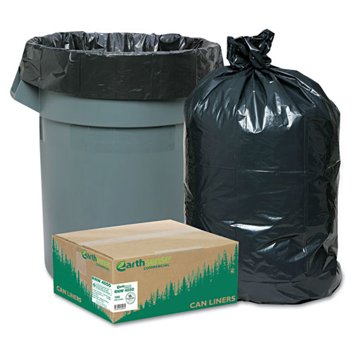 Recycled Can Liners, 33 gal, 1.25 mil, 33 x 39, Black, 100/Carton