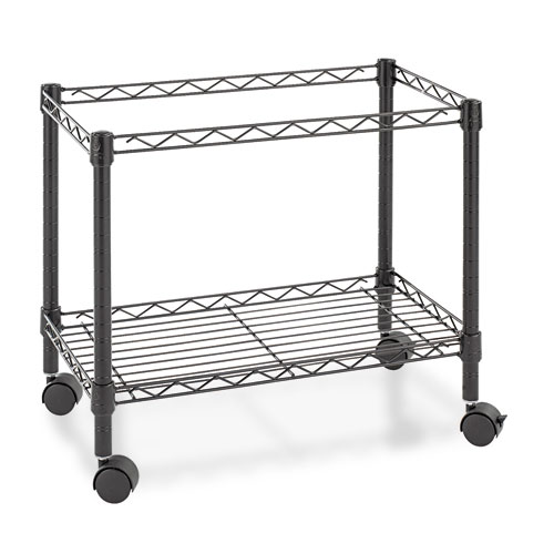 Single-Tier Rolling File Cart, 24w x 14d x 21h, Black