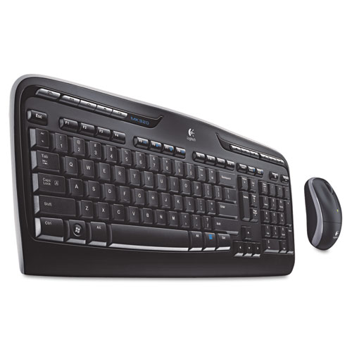 MK320 Wireless Desktop Set, Keyboard/Mouse, USB, Black