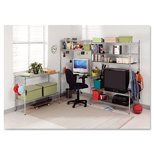 Wire Shelving Starter Kit, 4 Shelves, 48w x 18d x 72h, Silver