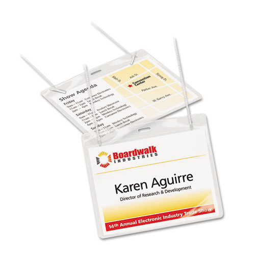 Neck Hanging-Style Flexible Badge Holders, Top Load, 3 x 4, White, 100/Box