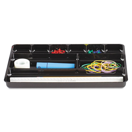 Regeneration Nine-Section Drawer Organizer, Plastic, Black