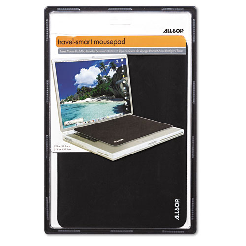 Travel Notebook Optical Mouse Pad, Nonskid Back, 13 x 9, Black