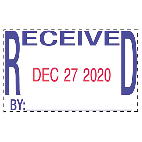 Trodat Economy Stamp, Dater, Self-Inking, 1 5/8 x 1, Blue/Red