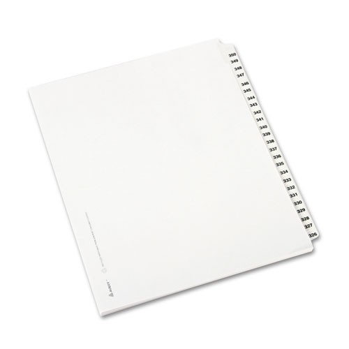 Avery-Style Legal Side Tab Divider, Title: 326-350, Letter, White, 1 Set