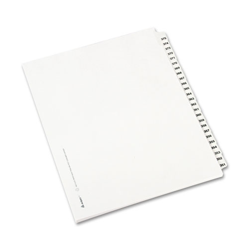 Avery-Style Legal Side Tab Divider, Title: 351-375, Letter, White, 1 Set