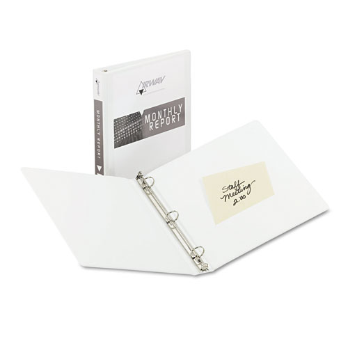 Economy Vinyl Round Ring View Binder, 1" Capacity, White