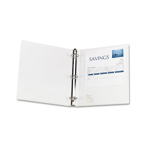 Economy Vinyl Round Ring View Binder, 1-1/2" Capacity, White