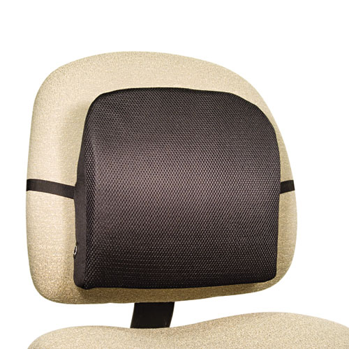 Memory Foam Massage Lumbar Cushion, 12-3/4w x 3-1/2d x 12-1/2h, Black