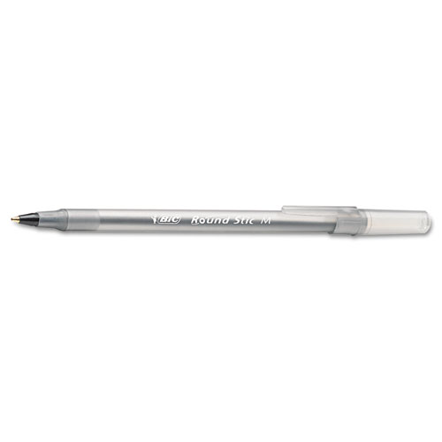 Round Stic Ballpoint Pen, Black Ink, Medium Point, 1.0 mm, 60 per Box
