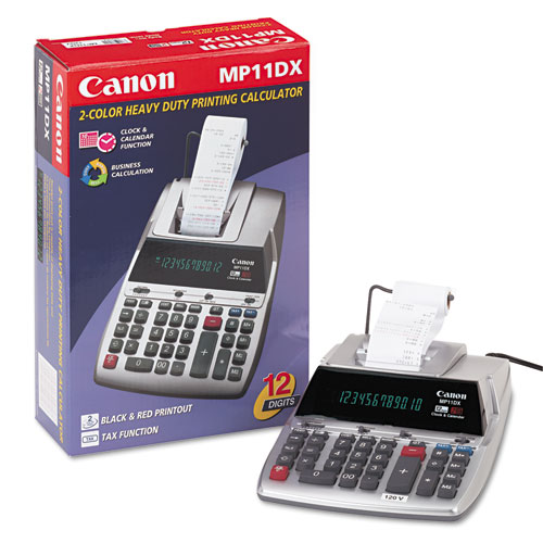 MP11DX Two-Color Printing Desktop Calculator, 12-Digit Fluorescent, Black/Red