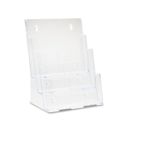 Multi Compartment DocuHolder, 3 Compartments, 9-1/2w x 8d x 12-5/8h, Clear