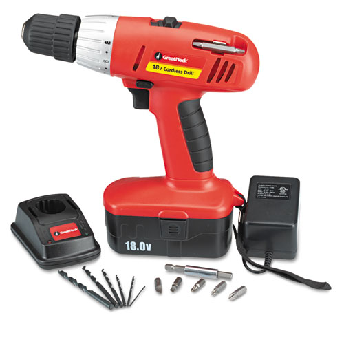 Great Neck 18 Volt 2 Speed Cordless Drill, 3/8" Keyless Chuck