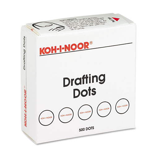 Adhesive Drafting Dots w/Dispenser, 7/8in dia, White, 500/Box
