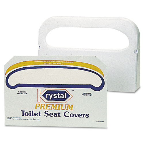 Wall-Mount Toilet Seat Cover Dispenser, Plastic, White