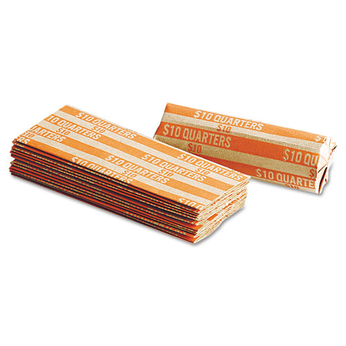 Pop-Open Flat Paper Coin Wrappers, Quarters, $10, 1000 Wrappers/Box